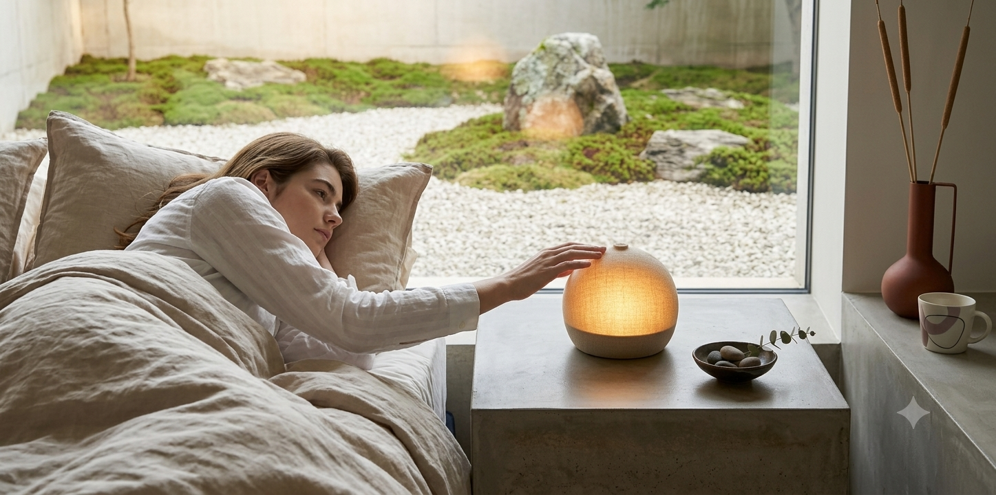 Réveil et lampe de chevet pour une ambiance relaxante