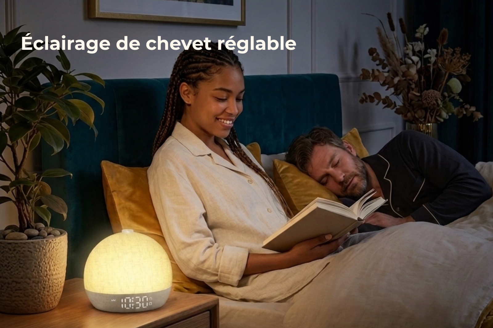 Lampe de chevet et réveil intégré pour le bien être Image