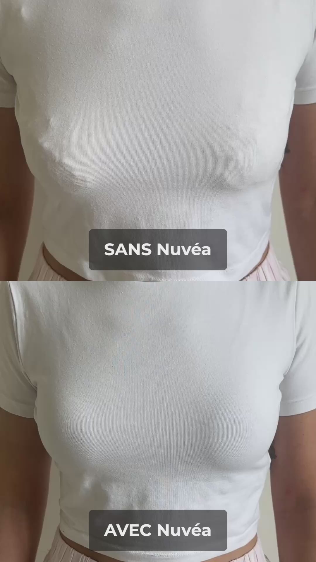 Avant après du soutien gorge sans armature